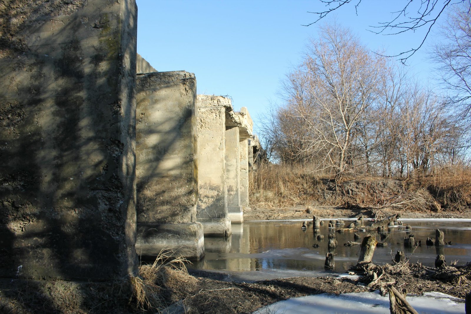 Looking east